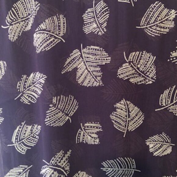 3/$15 Vintage Oblong Autumn Fall Scarf Brown Cream Leaves Leaf Pattern - Picture 1 of 3